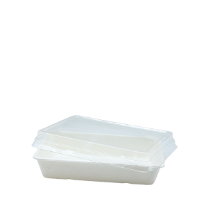 Contenedor rectangular con tapa transparente